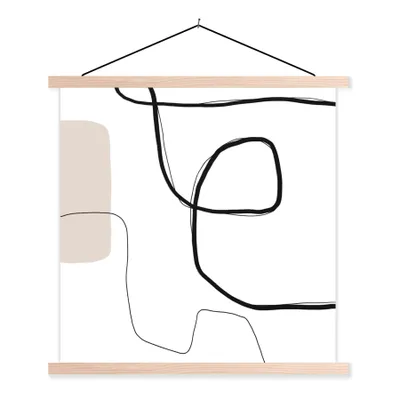 Produktbild von MuchoWow® Textilposter Abstrakt - Pastell - Minimalismus 40x40 cm mit holzfarbenen Rahmen - Posterleiste