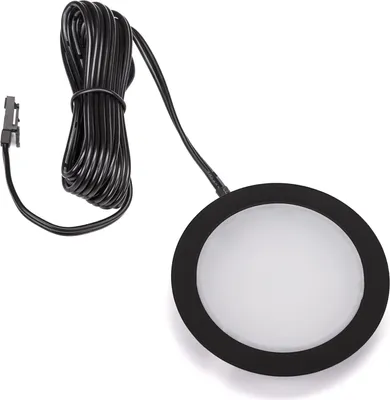 Produktbild von 3 x LED Einbaustrahler GIULIA 12V 3W warmweiß - 2700K / 65 x 12 mm / Gehäuse schwarz Möbeleinbauleuchte Deckenleuchte Deckenstrahler Spot Ultraslim von SOTECH
