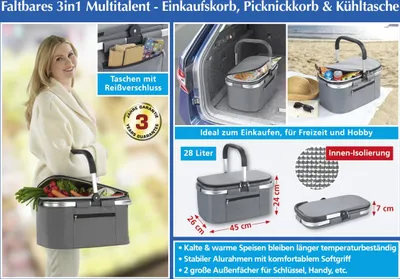 Produktbild von Transport Kühlkorb Premium Maße ca. 45 cm x 24 cm x 26 cm,