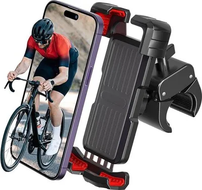 Zdjęcie produktu dla Uniwersalne uchwyty na telefon do motocykla z funkcją obrotu o 360°, do modeli iPhone Pro Max Plus, SE, 13, 12, Pro Max i Mini
