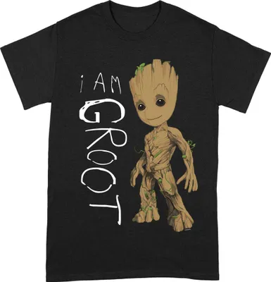 Obrázek produktu pro Strážci Galaxie 2 - Tričko "I Am Groot" pro muže/dámy Uni BI238 (XL) (černá/hnědá/bílá)