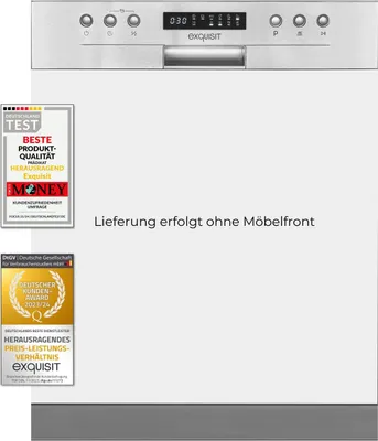 Produktbild von Exquisit Geschirrspüler EGSP9414-EB-030D inox | Spülmaschine 60 cm | 14 Maßgedecke | Aquastop | Auto Türöffner | Intensiv Modus | Einbaugerät