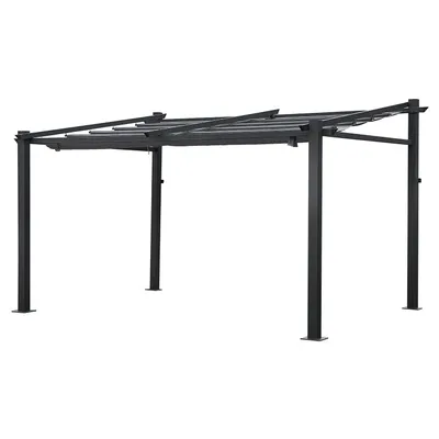 Produktbild von Wandpergola 3 × 4m FRÉJUS grau - Aluminiumstruktur