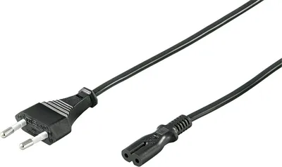 Produktbild von Goobay 97359 Euro Anschlusskabel, 0,5 m, Schwarz, 0.5 m - Eurostecker (Typ C, CEE 7/16) > Gerätebuchse C7