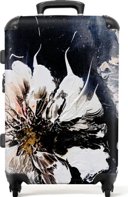 Produktbild von NoBoringSuitcases.com® Großer Koffer - Blumen - Kunst - Abstrakt - Malerei - Kombinationsschloss TSA - Hartschalen Trolley 4 Rollen - 72 liter - Reisekoffer - 66 cmKoffer Mittelgroß 67x43x25 cm, 72L,