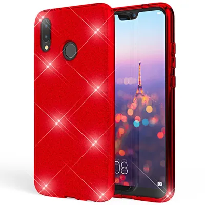 Obrázek produktu pro Huawei P20 Lite kryt pouzdro na mobilní telefon od NALIA, třpytivý silikonový kryt zadní kryt červený