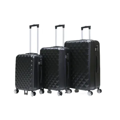 Produktbild von Reisekoffer Koffer 3 tlg Hartschale Trolley Set Kofferset Handgepäck Gepäck Reisetasche ABS-07 Schwarz