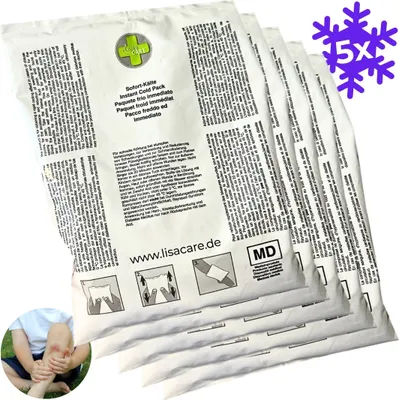 Produktbild von LisaCare Sofort-Kältekompresse 15x21cm - Kühlkompresse - Kühlpack - Einweg Kühlpacks für Erste Hilfe - Sofort Kältekompresse - 5er Set