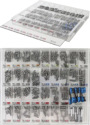 Image de BGS Jeu d'embouts et de porte-embouts Présentoir deEntraînement Hexagone extérieur 6,3 mm (1/4") 340pcs - 9328