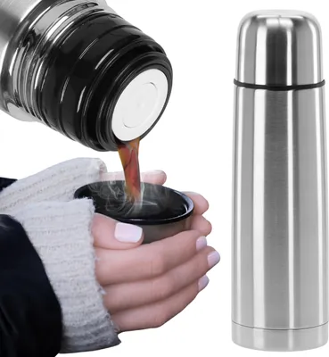 Obrázok produktu pre NEPRIEPUSTNÁ cestovná termoska z nehrdzavejúcej ocele, VÁKUOVÁ, na KÁVU, ČAJ  500 ml 500 ml