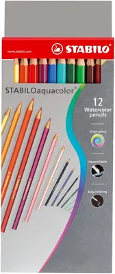Produktbild von Aquarell-Buntstift Stabiloaquacolor Kartonetui mit 12 Stiften Packung mit 6 Stück