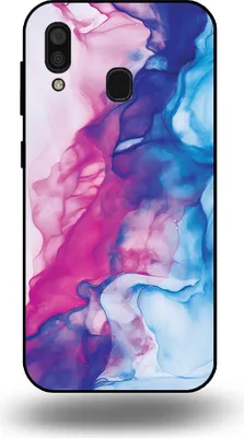 Produktbild von Smartphonica Telefon Fall geeignet für Samsung Galaxy A30 mit rosa blau Marmor Print - TPU Backcover Fall Rose blau Marmor Design