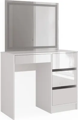 Produktbild von Schminktisch Vicco Sherry Weiß Hochglanz 90 cm mit LED-Spiegel, Model 40170