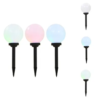 Obrázok produktu pre vidaXL Vonkajšie solárne osvetlenie 3 kusy LED sférické 20 cm RGB - Vonkajšie osvetlenie