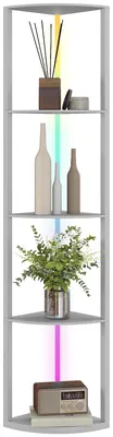 Produktbild von HOMCOM LED Stehlampe 5-stufige dimmbar Stehleuchte mit Regal, RGB Farbwechsel