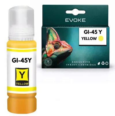 Immagine prodotto di Cartucce d'inchiostro Evoke, compatibili con le stampanti Canon GI-45 Y GI45 6287C001, colore giallo, capacità 70 ml, compatibili con i modelli GX1010, 2010, 2030, 2040, 1050, 2070, 1080, 2080