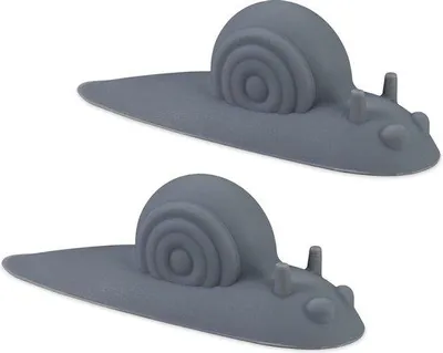 Productafbeelding van Famanu Deurstopper Set, 2 stuks - Rubber, zacht, beschermt vloer en muur, grijs