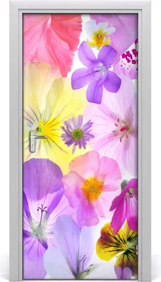Produktbild von Tulup Türaufkleber 95x205 cm Dekorative Aufkleber Selbstklebend Wasserdichte Tapete Abnehmbar Schlafzimmer Wohnzimmer Wohnkultur - Furnier Wandaufkleber bunte Blumen