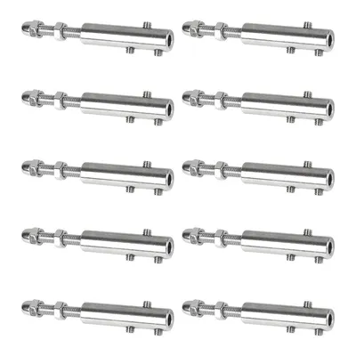 Produktbild von 10 Stück Seilspanngarnitur, Drahtseilklemme 5 mm Spannterminal Edelstahl Drahtseil Spanner, Drahtseilklemme zur Befestigung Abspannung von Drahtseilen