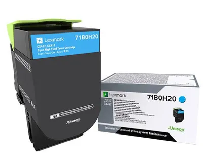 Image de Lexmark X417 - Rendement élevé - cyan - original - cartouche de toner LCCP - pour Lexmark CS417dn, CS517de, CX417de, CX517de