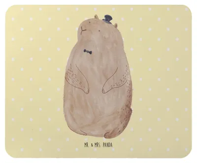 Produktbild von Mr. & Mrs. Panda Mauspad Murmeltier - Gelb Pastell - Geschenk, Anstand, Knigge, Mousepad, Freundlichkeit, pc mausunterlage, Mouse Pad, Lustige Sprüche, Respekt