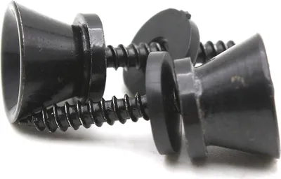 Zdjęcie produktu dla 2 sztuki Metalowy kołek blokujący pasek gitarowy czarny/srebrny do basu akustycznego elektrycznego ukulele uniwersalny