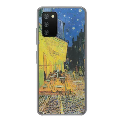Produktbild von MuchoWow® Handyhülle Schutzhülle Hülle für Samsung Galaxy A03s Caféterrasse bei Nacht - Vincent van Gogh Silikon Softcase Handy Hülle - Schutz