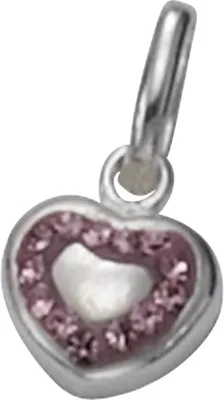 Zdjęcie produktu dla Wisiorek 925/- srebro próby 925, 1,5 cm, biały kryształ i różowy, 299240066-1