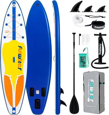 Imagen del producto de Tabla de paddle surf inflable, tabla SUP completa. Incluye: remo ajustable, bomba, mochila de transporte, cuerda de seguridad, bolsa impermeable. Tabla de paddle surf para adultos