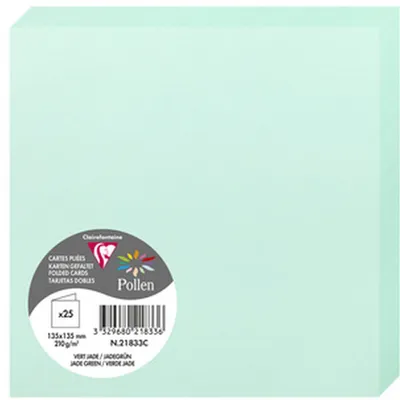 Produktbild von Clairefontaine 21833C, Standard-Grußkarte, Grün, 210 g/m², 135 mm, 135 mm, Frankreich