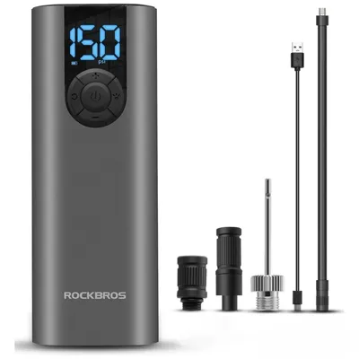 Produktbild von Rockbros Elektrische Luftpumpe 10 Bar, LED, USB-C, Schwarz