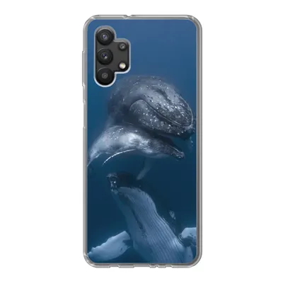 Produktbild von MuchoWow® Handyhülle Schutzhülle Hülle für Samsung Galaxy A32 5G Wale - Meer - Familie Silikon Softcase Handy Hülle - Softcase