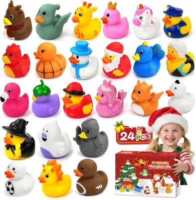 Productafbeelding van Adventskalender 2026 eenden voor kinderen - Peuters - Baby's - 24 unieke eenden - Badeenden - Kerstmis - Countdown