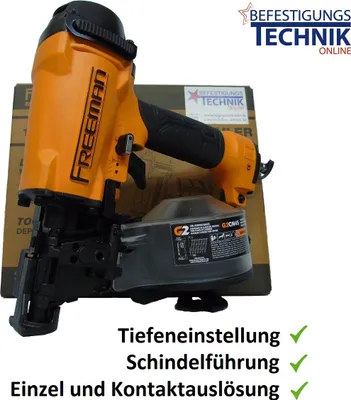 Produktbild von Freeman Dachpappnagler G2 FMCN45 19-45mm für Dachpappnägel Prebena BeA