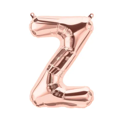 Immagine prodotto di Palloncino in foil lettera Z, oro rosa, 80 cm circa, da riempire con aria compressa