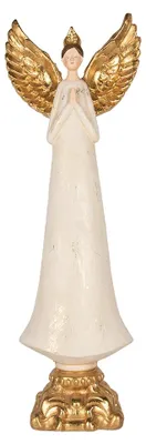 Produktbild von Clayre & Eef Dekorationsfigur Engel 27x18x78 cm Beige Kunststoff