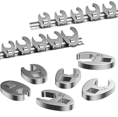 Zdjęcie produktu dla Zestaw kluczy nasadowych - 10 elementów - 10 mm do 22 mm - Napęd 3/8 cala - Koszyk na klucze