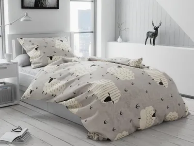 Obrázek produktu pro Povlečení mikroplyš OVEČKA šedé