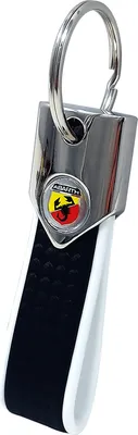 Produktbild von Abarth Offizielle Schlüsselanhäng, Weiß und Karbon mit Schild Logo