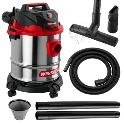 Zdjęcie produktu dla Odkurzacz przemysłowy na mokro i na sucho Werkberg mocny przewodowy dmuchawa uniwersalny 15L 1200W