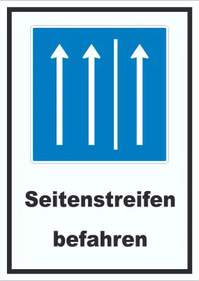 Produktbild von Schild Seitenstreifen befahren A5 (148x210mm)