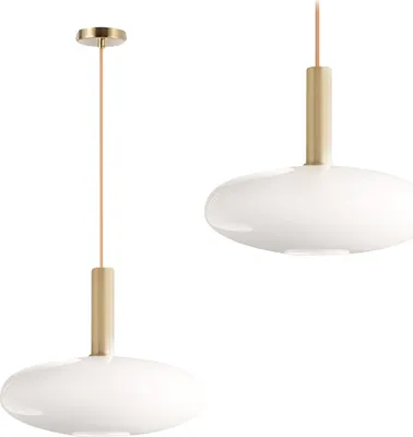 Produktbild von tooLight Pendellampe App668-1Cp Glas Gold Weiss Runden 1-Lichtquelle E27 30X30X24-104Cm Einstellbar