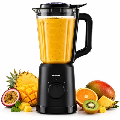 Productafbeelding van Tomado TTB1502B - Blender - 1,5 liter - 2 snelheden - pulsestand - rvs messen - zwart
