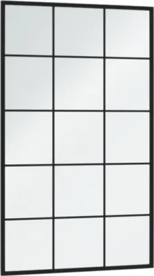A product image of a room divider with a grid pattern.