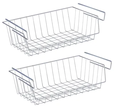 Produktbild von WENKO 2er Set Regal Einhängen Korb Hänge Regal Metall Schrank Küchen Ordnung Bad