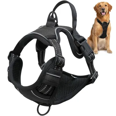 Produktbild von Hundegeschirr, Anti-Zieh-Geschirr, Anti-Zieh Hundegeschirr mit Step-in Design – Atmungsaktiv & Gepolstert – Für entspanntes Spazierengehen (M)