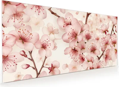 Produktbild von Küchenrückwand Spritzschutz Glas mit Motiv Kirschblüten 40 x 40 cm