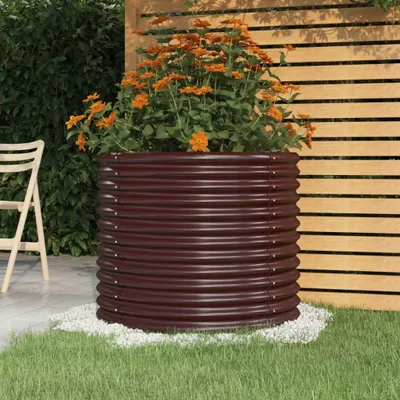Produktbild von Stabli Möbel Pflanzkübel Verzinkter Stahl 80x80x68 cm Braun - Beete CC2596606 1parcel