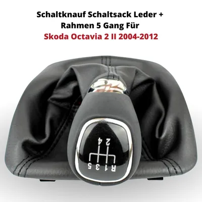 Immagine prodotto di Pomello cambio borsa in pelle + telaio 5 velocità Per Skoda Octavia 2 II 2004-2012