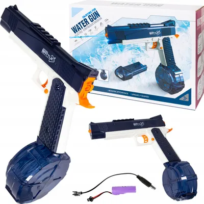 Zdjęcie produktu dla Pistolet Na Wodę Automatyczna Sikawka Wodna Dla Dzieci 2 Magazynki Na Aku